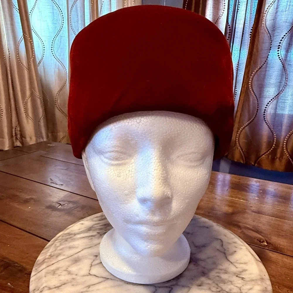 VTG 1960s 60s MCM Red‎ Velvet Brocade Ribbon Juli-Kay Chicago Women Hair Comb